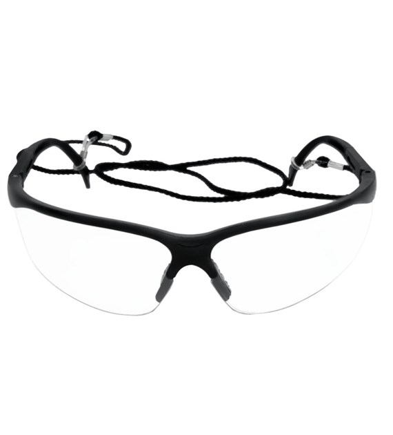 Okulary ochronne nieparujące z regulowanymi zausznikami i sznurkiem zabezpieczającym