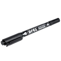 Marker permanentny czarny dwustronny 0,5 - 1,0 mm końcówka okrągła DREL