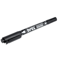 Marker permanentny czarny dwustronny 0,5 - 1,0 mm końcówka okrągła DREL