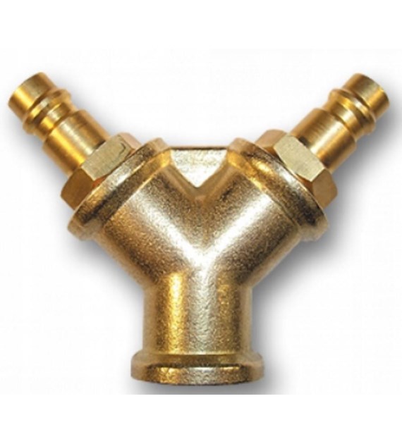 Dwójnik z wtykami mosiądz