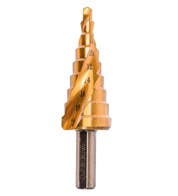 WAART Wiertło stopniowe spiralne 4,0 - 32,0 mm, tytanowane