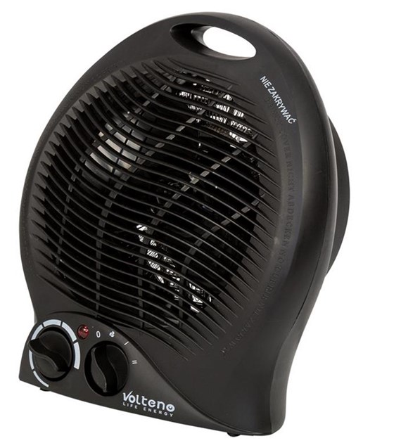 Termowentylator stojący 2000W czarny z termostatem VOLTENO