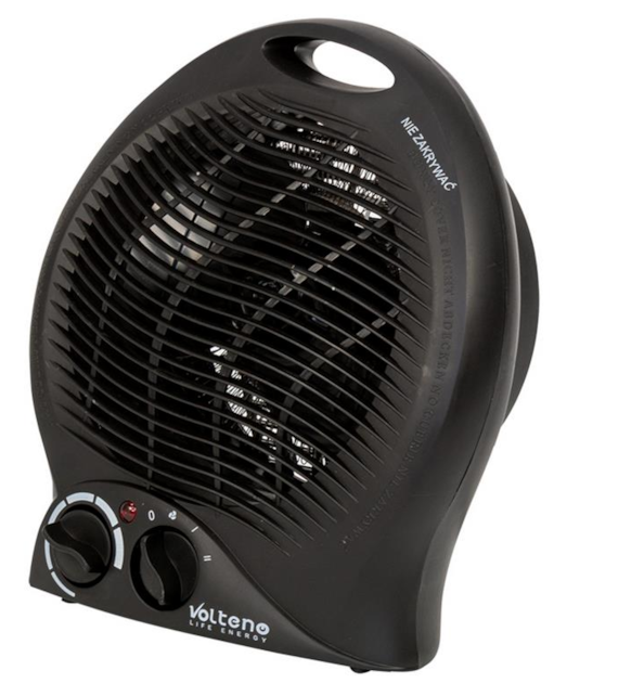 Termowentylator stojący 2000W czarny z termostatem VOLTENO