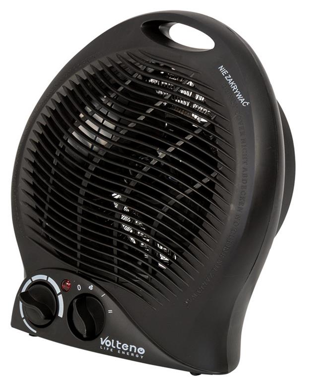 Termowentylator stojący 2000W czarny z termostatem VOLTENO