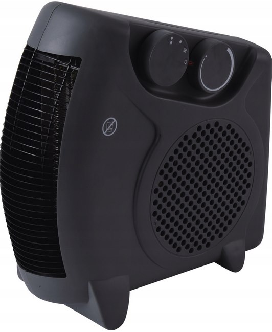 Termowentylator stojąco-leżący 2000W czarny z termostatem VOLTENO