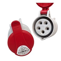 Gniazdo siłowe 16A 4P IP44 z klapką przenośne