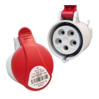 Gniazdo siłowe 32A 5P IP44 z klapką przenośne