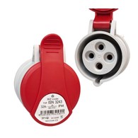 Gniazdo siłowe 32A 4P IP44 z klapką przenośne