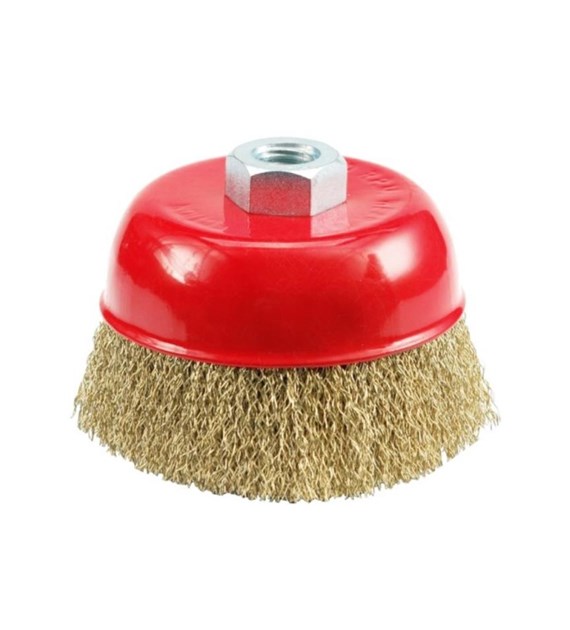 Szczotka czołowa z gwintem M14x2 5  ZŁOTA