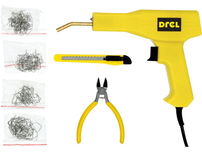 Zgrzewarka do plastiku 30 W, dioda LED, akcesoria DREL
