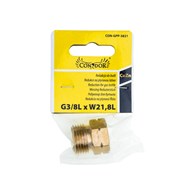 Redukcja do butli turystycznej G3/8L x W21,8L mosiądz