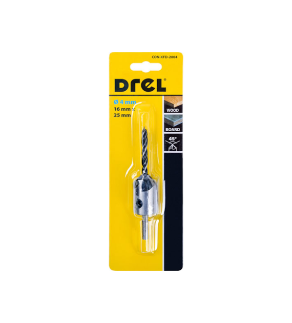 Fazownik do drewna 4 x 16 x 25 mm z wiertłem