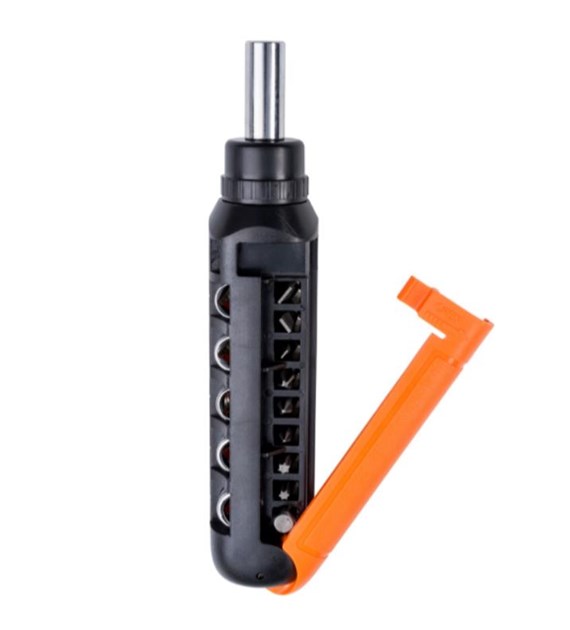 JUFISTO Zestaw wkrętak z grzechotką i końcówki wkrętakowe 15 szt