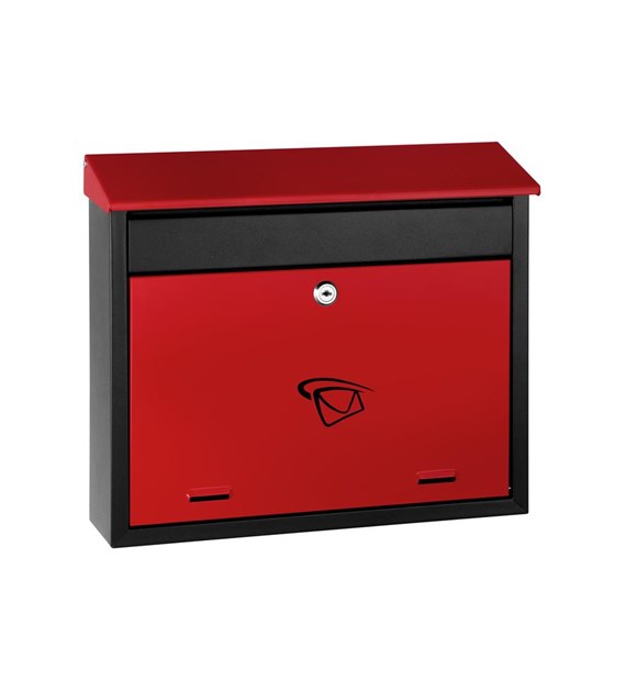 Skrzynka na listy 340x400x100mm (czarno-czerwona)