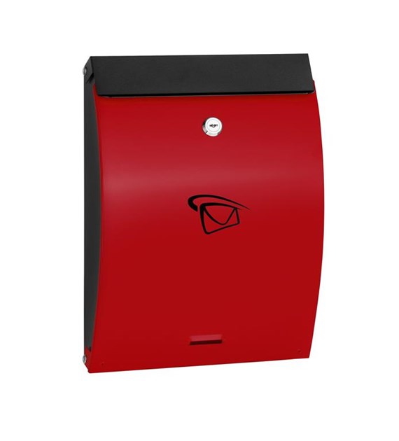 Skrzynka na listy A4 wypukła 330x250x65mm (czarno-czerwona)