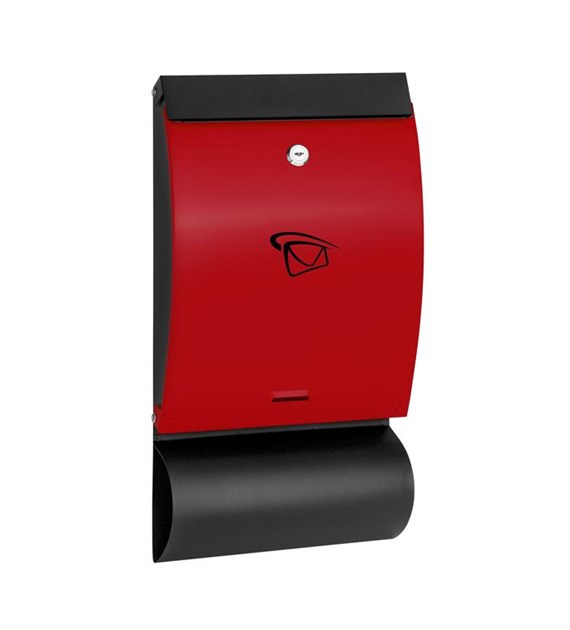Skrzynka na listy 470x250x65mm (czarno-czerwona)