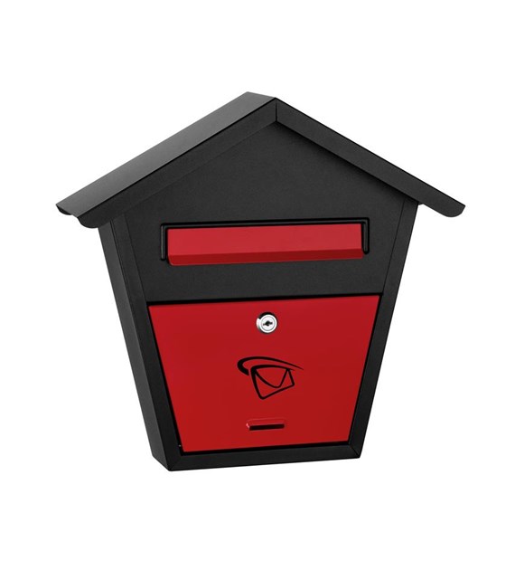 Skrzynka na listy SZABLO 375x400x70mm (czarno-czerwona)