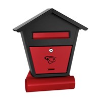 Skrzynka na listy domek z tubą 450X400X70mm (czarno-czerwona)