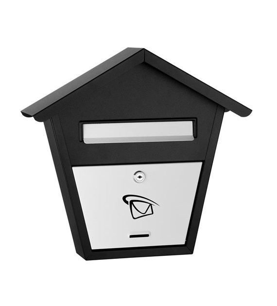 Skrzynka na listy domek SZABLO 375x400x70 mm (czarno-biała)