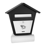 Skrzynka na listy domek z tubą 450X400X70mm (czarno-biała)
