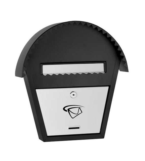 Skrzynka na listy domek okrągły 380x340x75mm (czarno-biała)