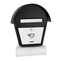 Skrzynka na listy domek okrągły z tubą SZABLO 460x340x75 mm (czarno-biała)