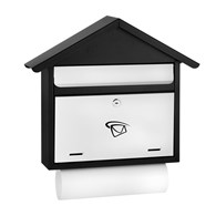 Skrzynka na listy domek z tubą 500x370x110 mm (czarno-biała)