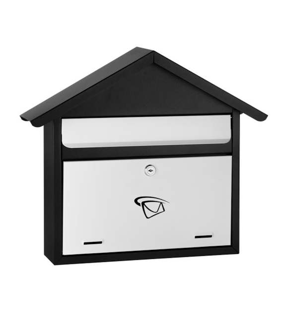 Skrzynka na listy domek prosty 410x370x110mm (czarno-biała)