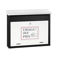 Skrzynka na listy 340x400x100mmz grafiką (uwaga zły pies)