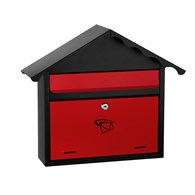 Skrzynka na listy domek prosty 410x370x110 mm (czarno-czerwona)