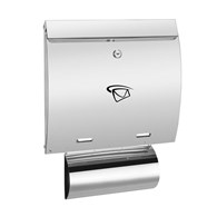 Skrzynka na listy A4 poziom wypukła z tubą 450x350x70mm (nierdzewna)