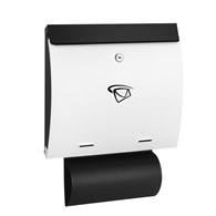 Skrzynka na listy A4 poziom wypukła z tubą 450x350x70mm (czarno-biała)