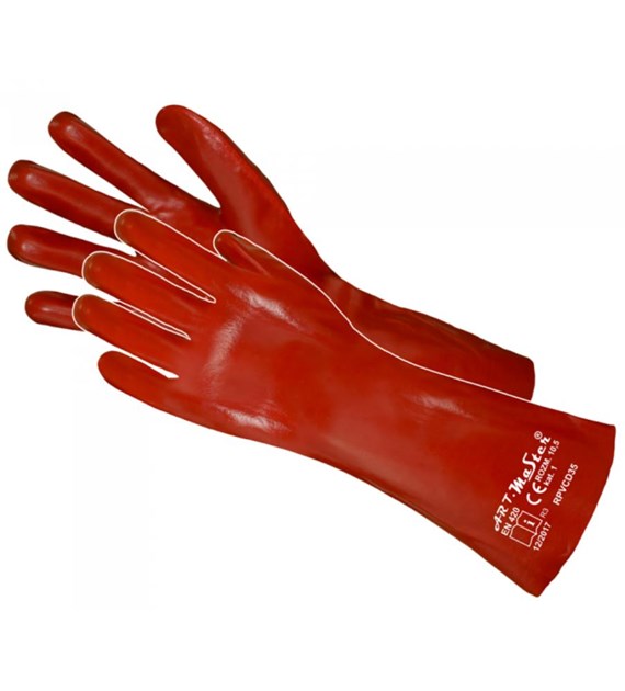 Rękawice gumowe czerwone 35cm RPVCD35 kat.1