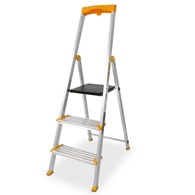 Drabina aluminiowa domowa 3 stopniowa + półka MAX 150kg