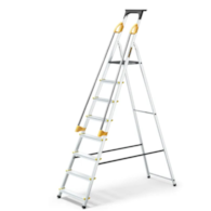 Drabina aluminiowa-domowa 8-stopniowa z półką + poręcze PRO do 150kg