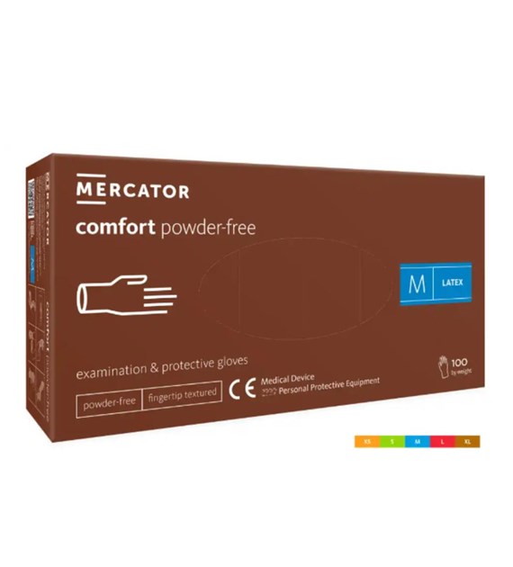 Rękawice LATEX COMFORT Białe bezpudrowe rozm. L, 100szt