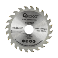 Piła tarczowa GEKO do drewna ze spiekiem 115/22/24T