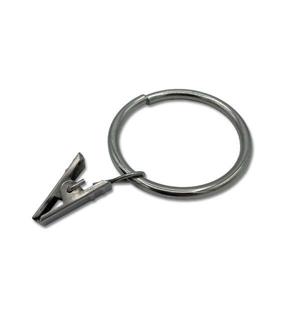 Żabka do karniszy z kółkiem fi 26mm NIKIEL