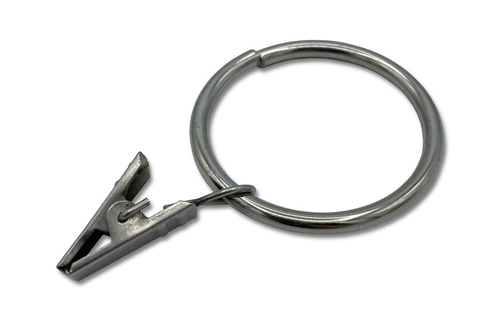 Żabka do karniszy z kółkiem fi 26mm NIKIEL