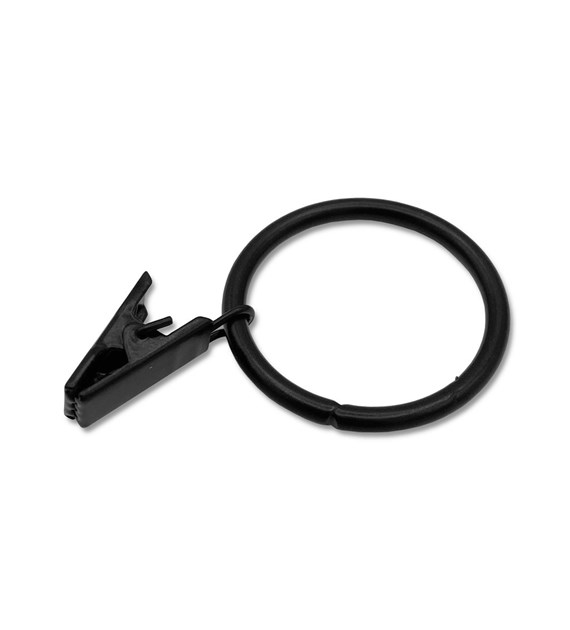 Żabka do karniszy z kółkiem fi 26mm CZARNA
