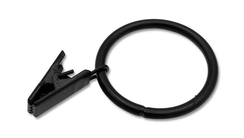 Żabka do karniszy z kółkiem fi 26mm CZARNA