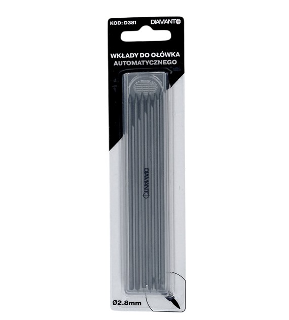 Wkłady do ołówka automatycznego, grafitowe, 2.8 mm, 6szt. DIAMANTO