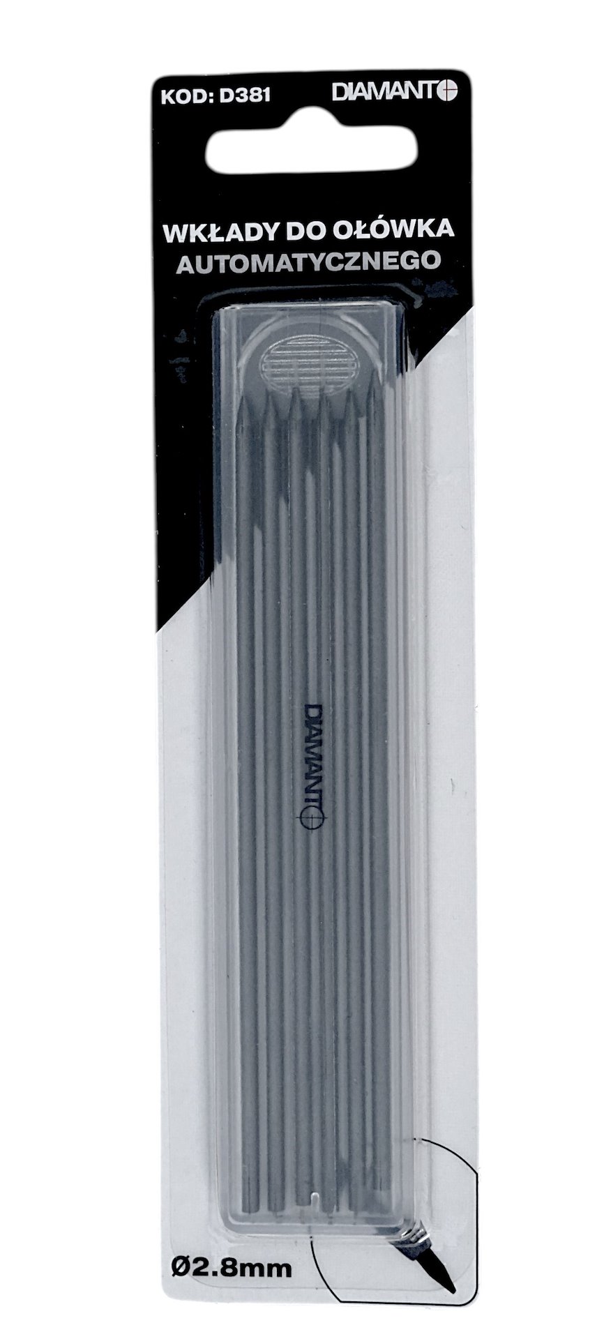 Wkłady do ołówka automatycznego, grafitowe, 2.8 mm, 6szt. DIAMANTO