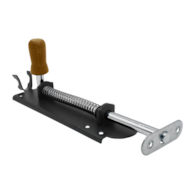 Zasuwka sprężynowa SZEROKA + drewno 150 mm czarna