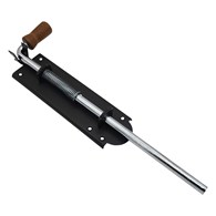 Zasuwka sprężynowa SZEROKA + drewno 300 mm czarna