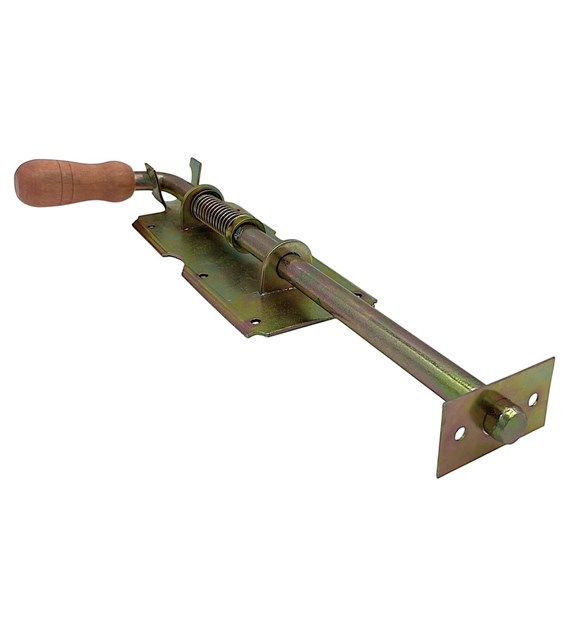 Zasuwa sprężynowa+drewno ocynk 310mm średnia