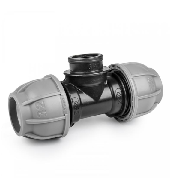 PN10 Trójnik do rur PE 25 mm / GW 3/4 