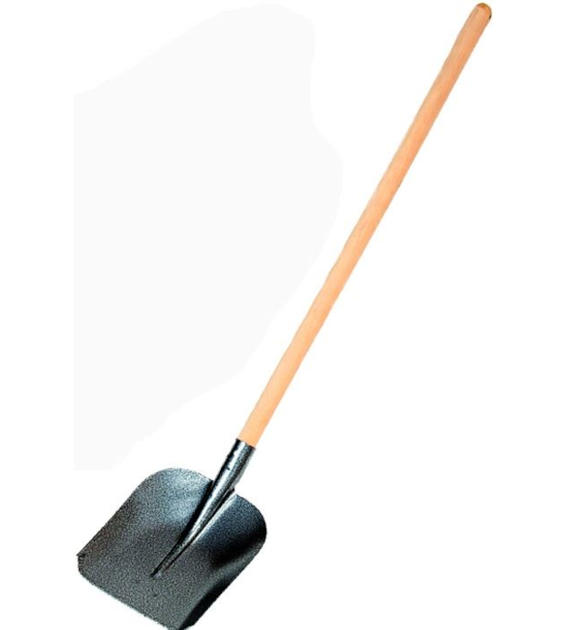 Łopata piaskowa oprawiona (czarna) z trzonem 100cm