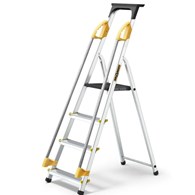 Drabina aluminiowa jednostronna 4 stopniowa PRO z poręczą 150kg