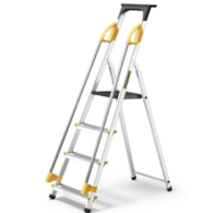 Drabina aluminiowa jednostronna 4 stopniowa PRO z poręczą 150kg